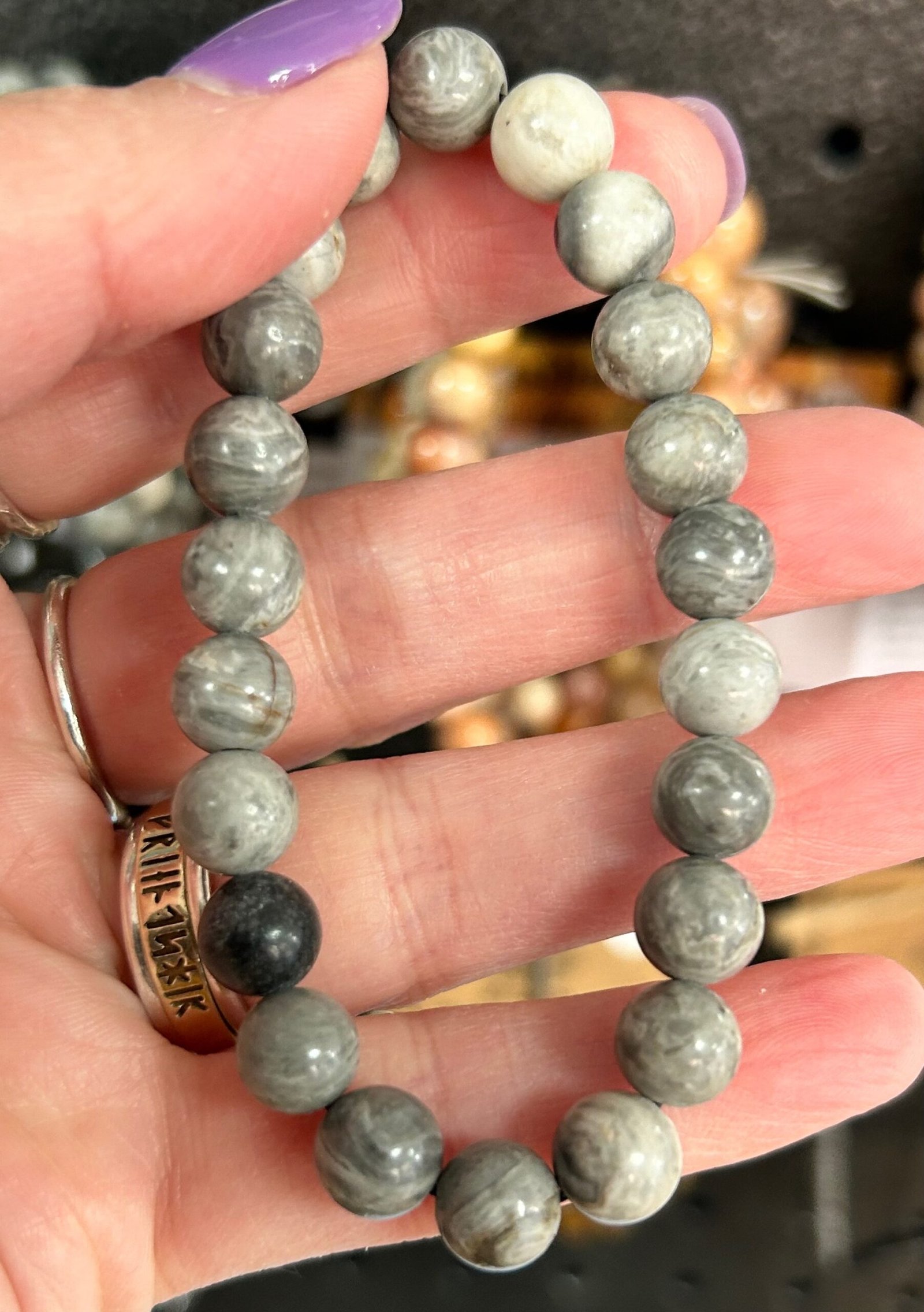 Picasso Jasper Bead Bracelet