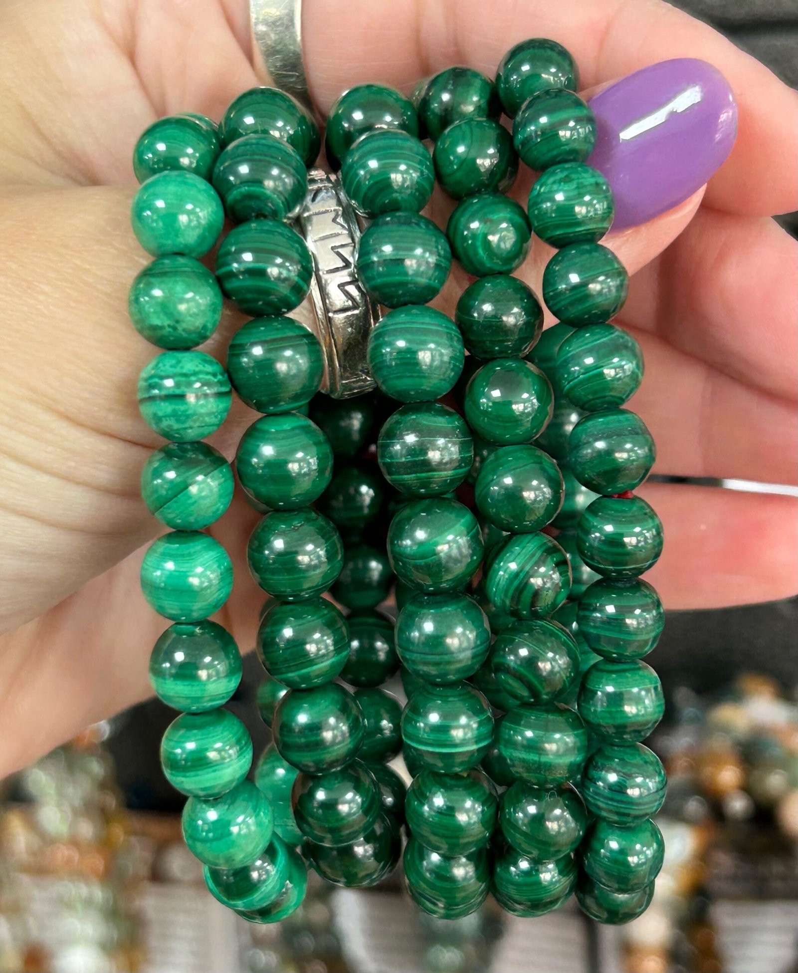 Malachite Bead Bracelet - Image 2