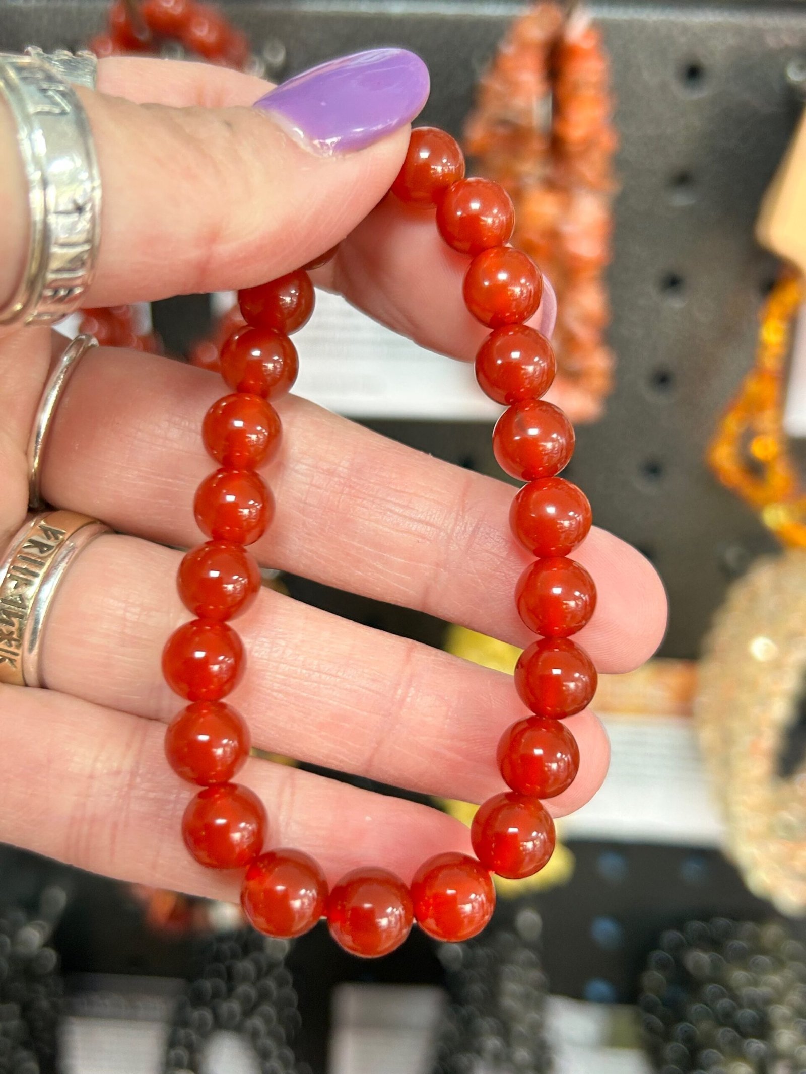Carnelian Bead Bracelet
