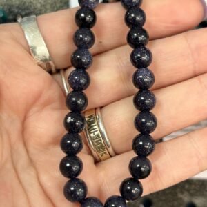 Blue Goldstone Bead Bracelet