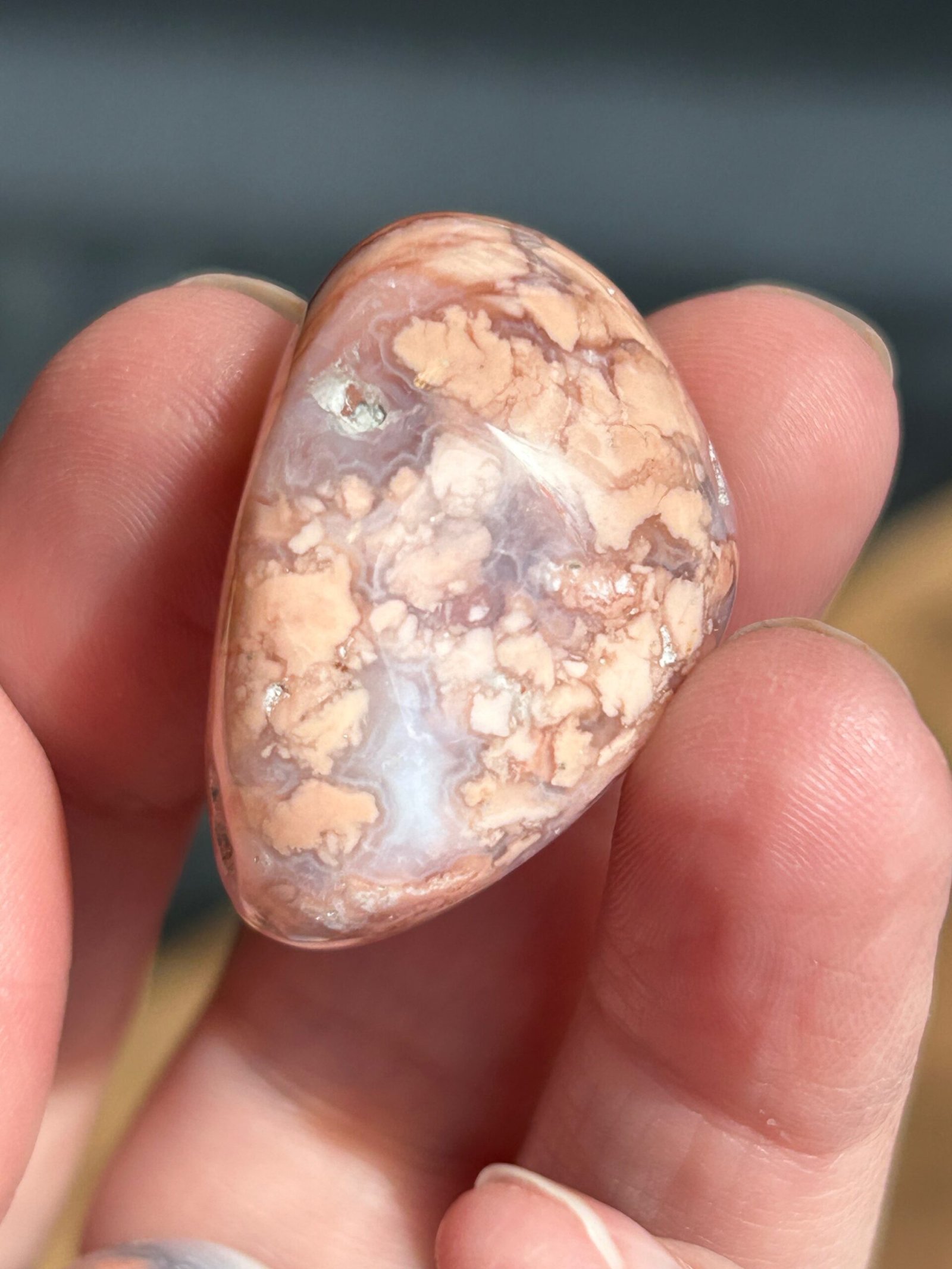 Pink (Cotton Candy) Agate Tumble Stone - Image 3