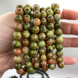 Unakite Bead Bracelet