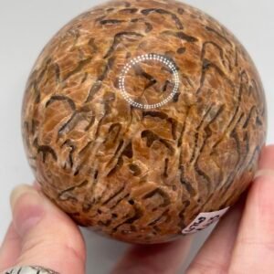 Zebradorite Sphere (smoky quartz in peach moonstone)