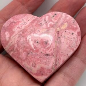Peruvian Rhodonite Heart Palm Stone