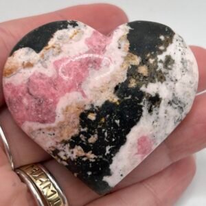 Peruvian Rhodonite Heart Palm Stone