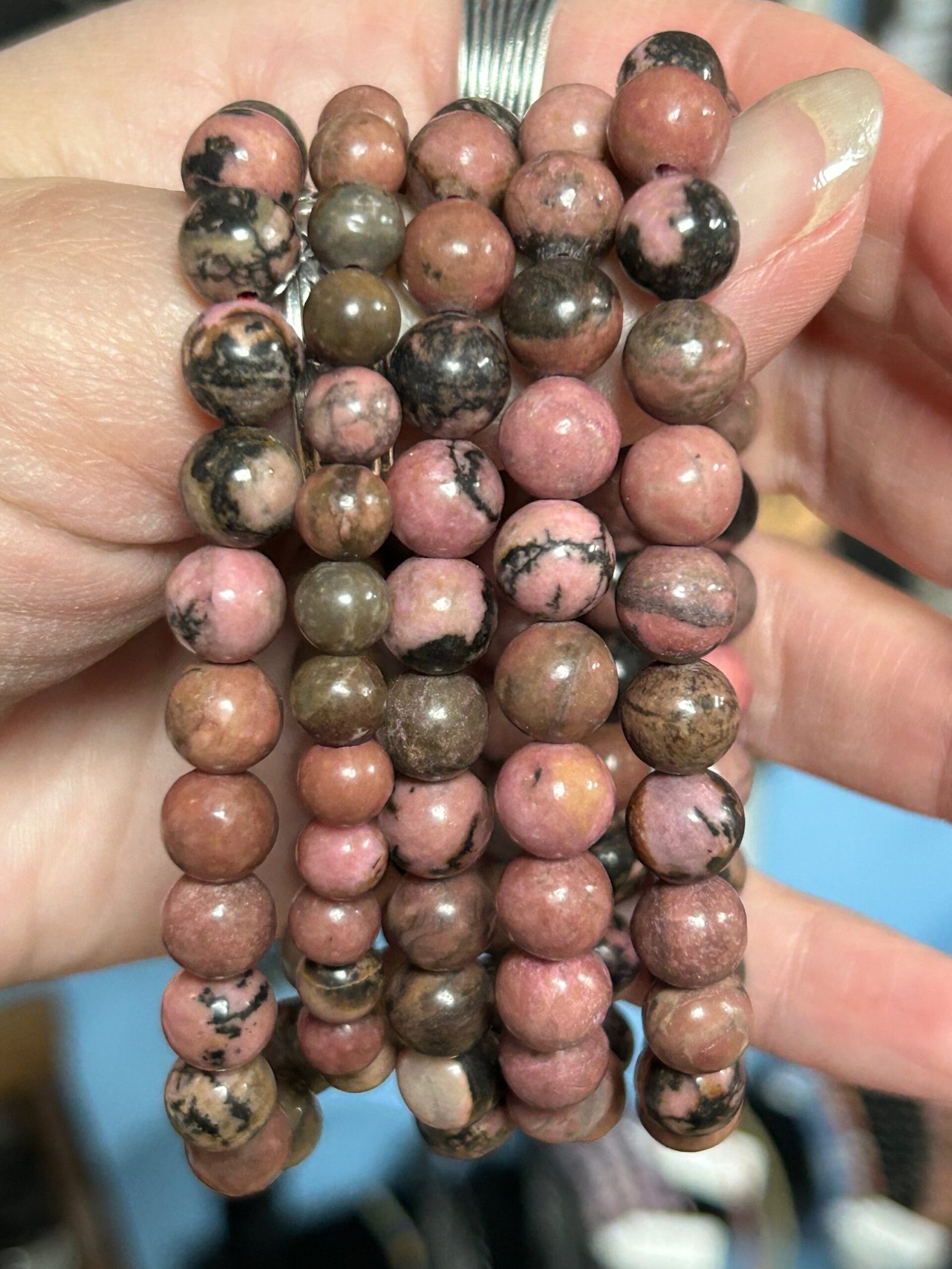 Rhodonite Bead Bracelet