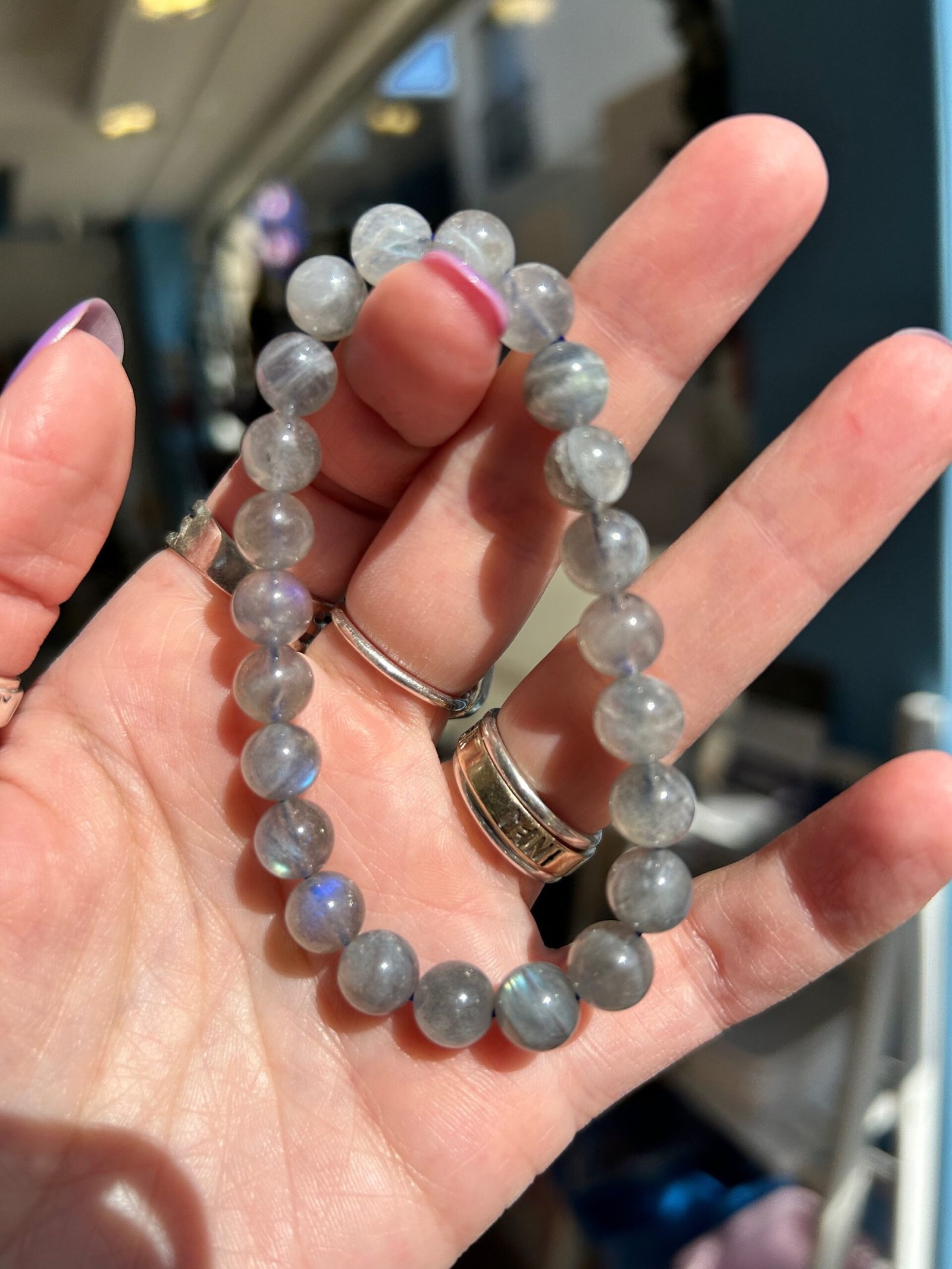 Labradorite Bead Bracelet