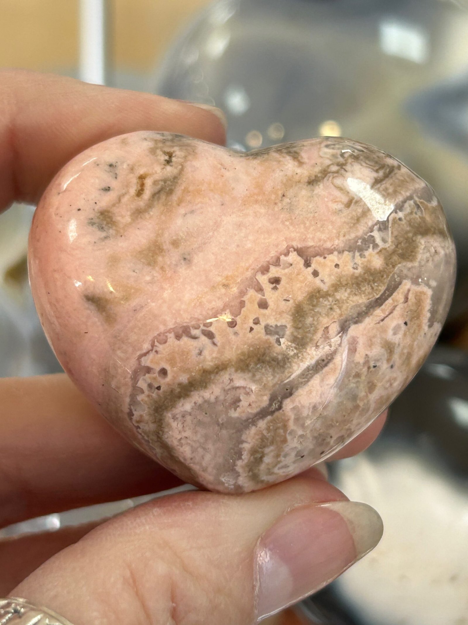 Rhodochrosite Puffy Heart