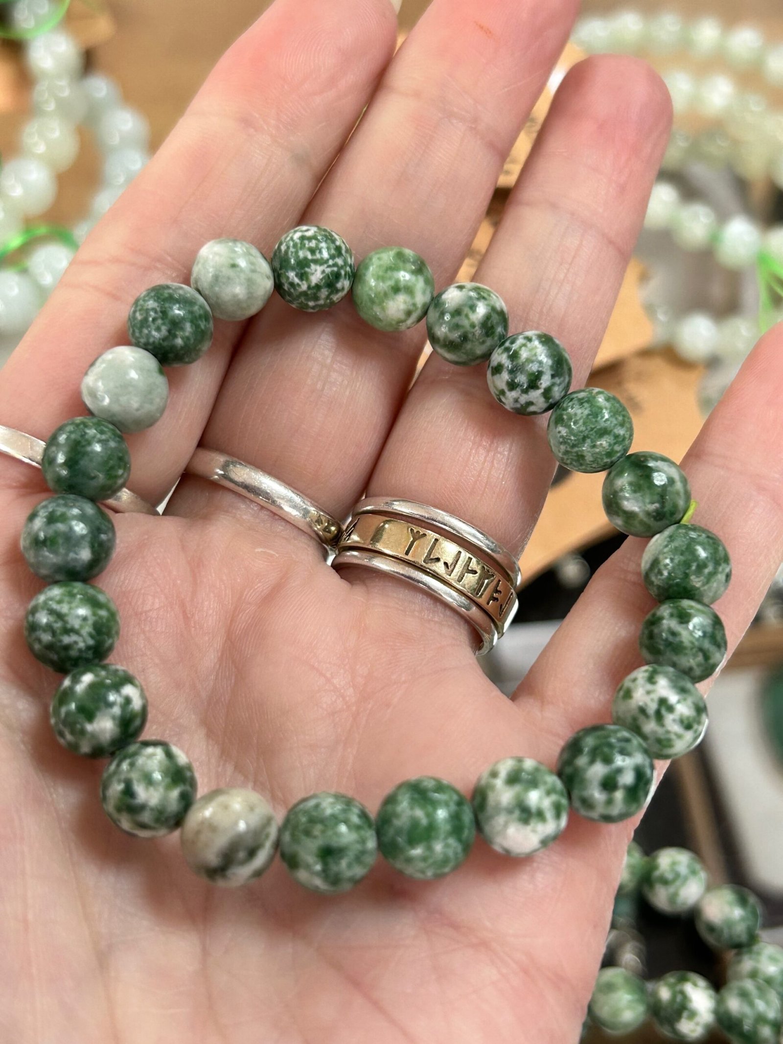 Tree Agate Bead Bracelet - Image 2