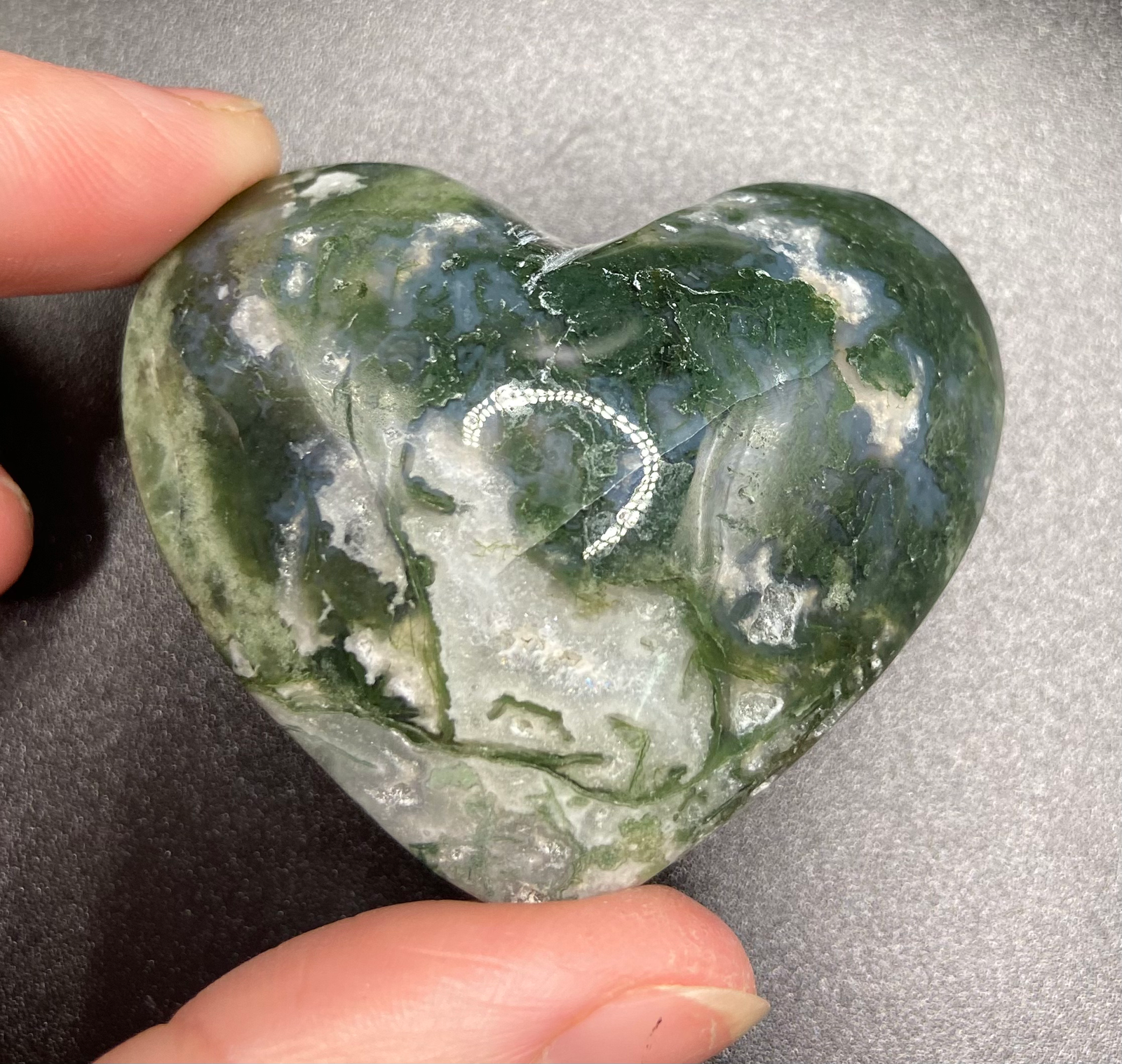 Moss Agate Heart