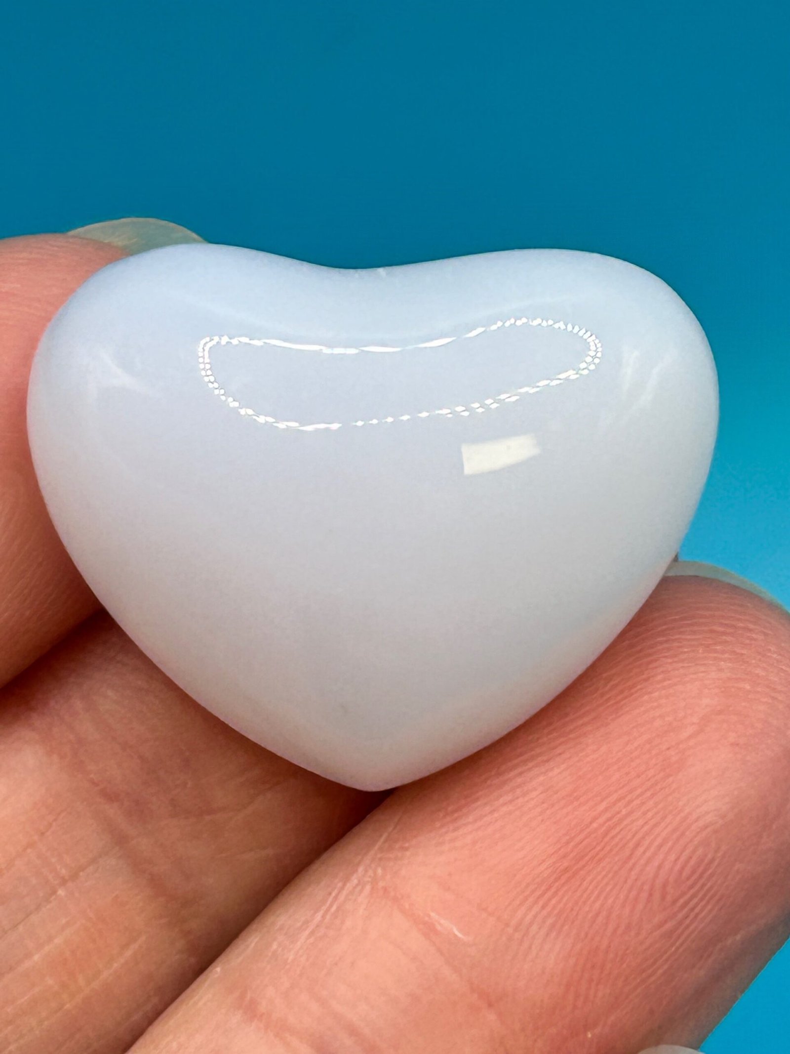 Blue Chalcedony Mini Heart - Image 2