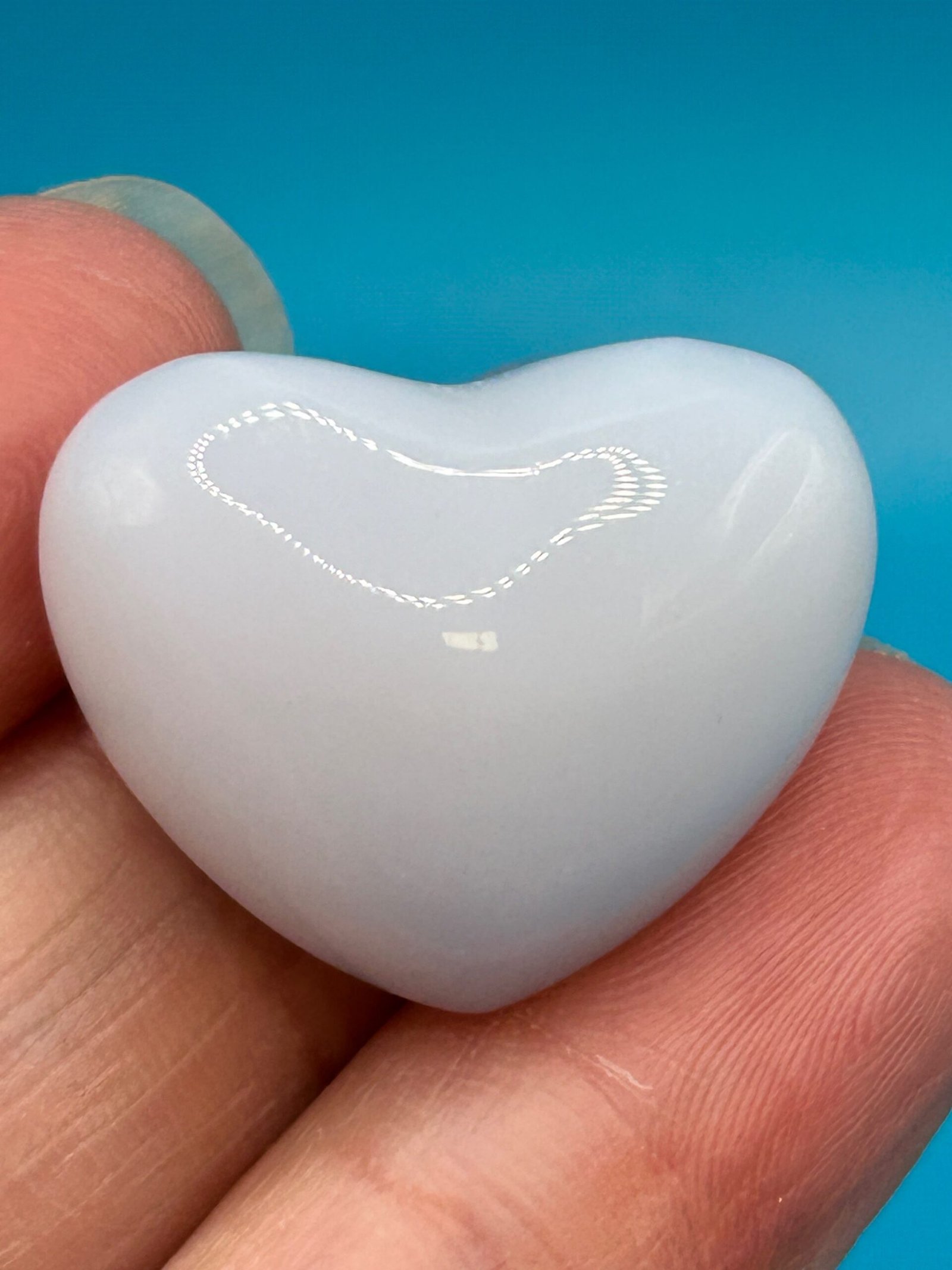 Blue Chalcedony Mini Heart - Image 3