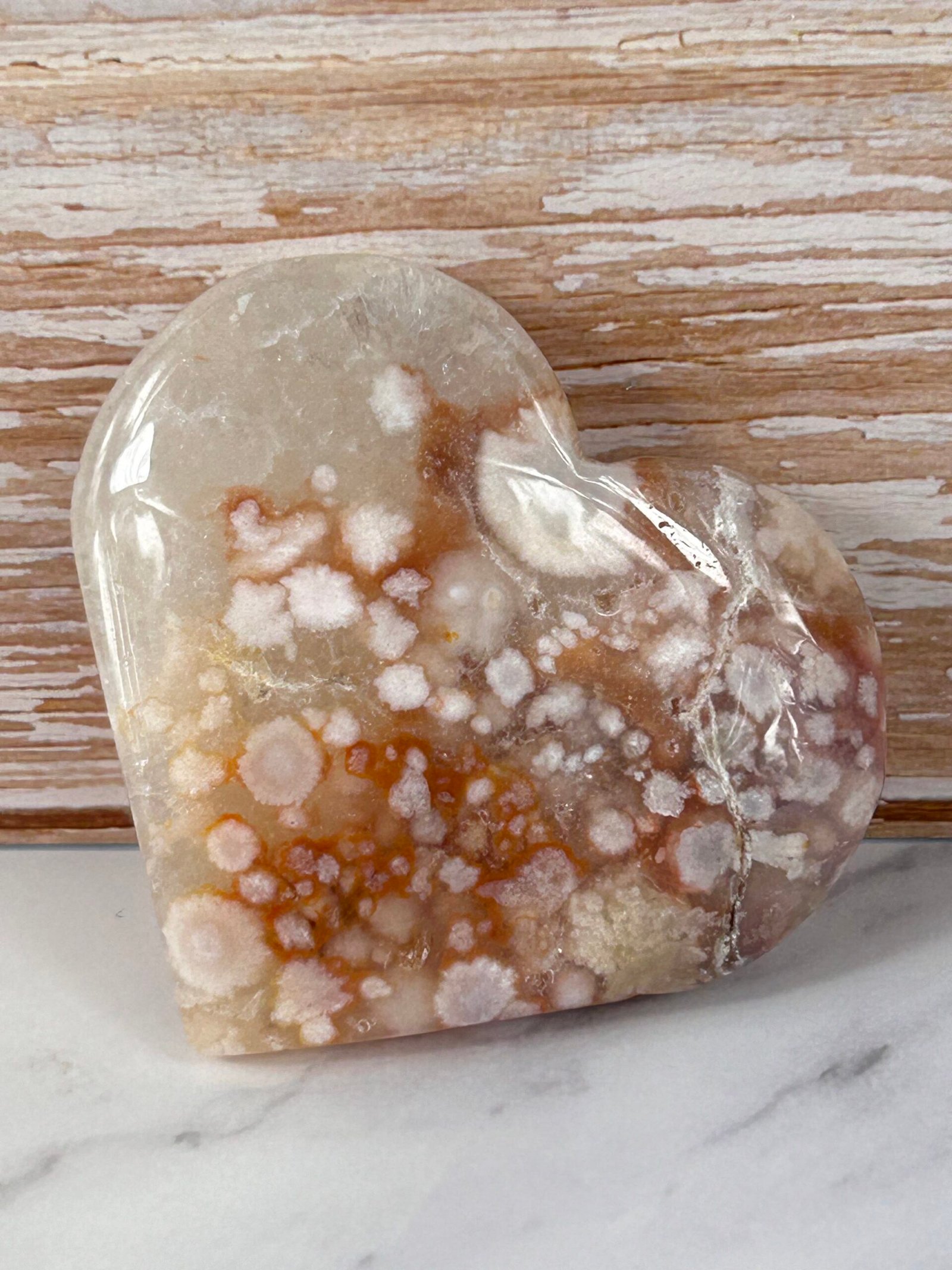 Pink Amethyst Heart Palm Stone