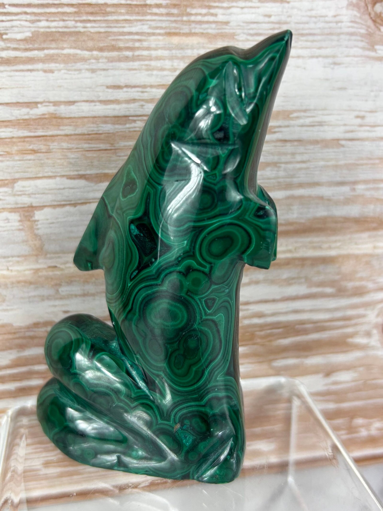 Malachite Dolphin Carving