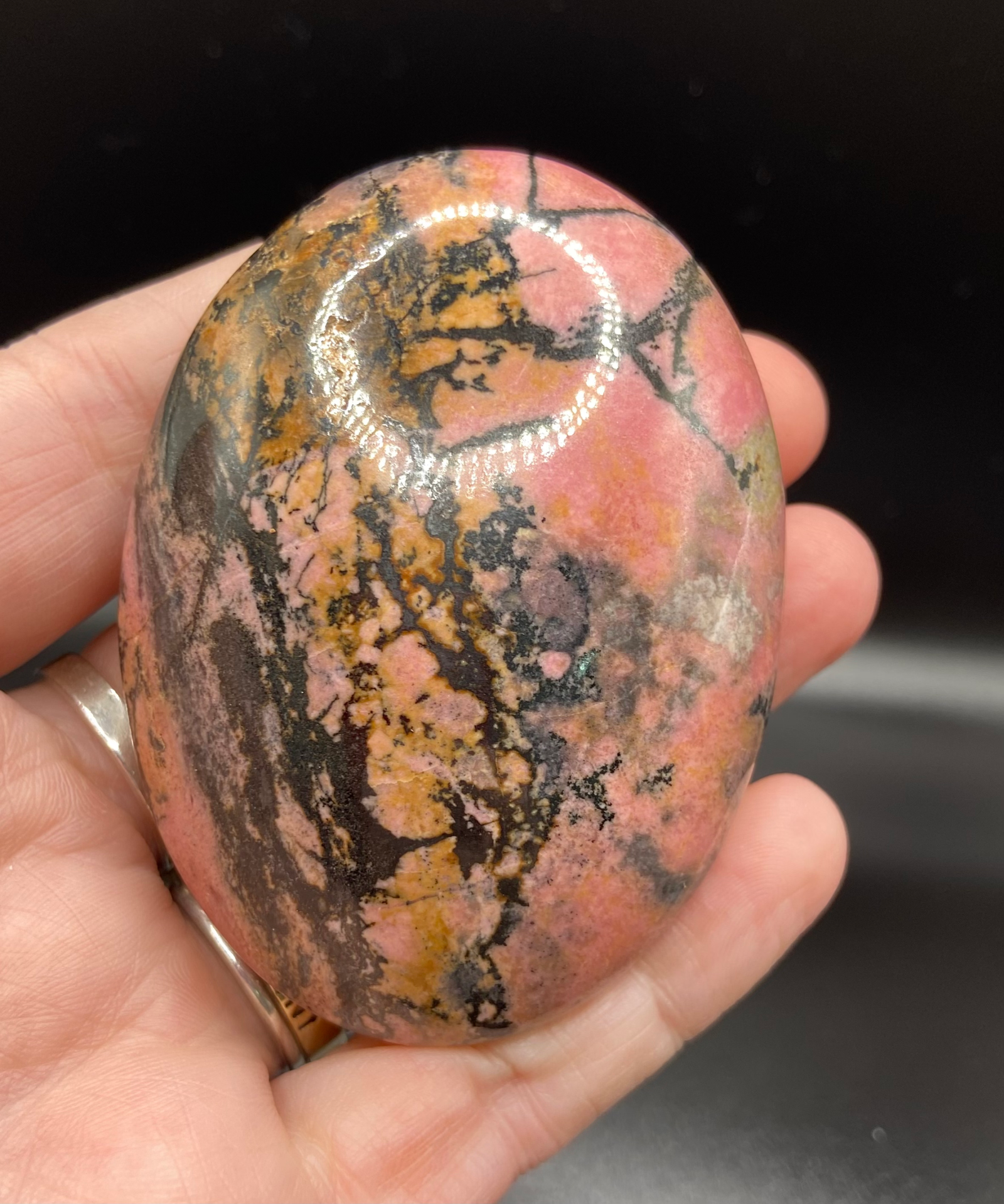 Rhodonite Palm Stone