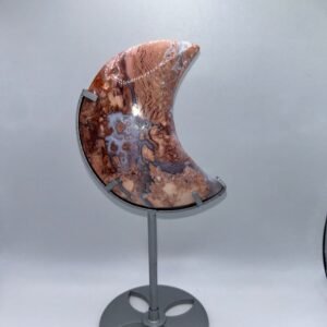 Cotton Candy Agate Crescent Moon on Stand