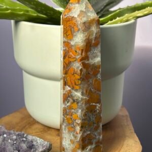 Large  Breccaited Jasper in Quartz Tower
