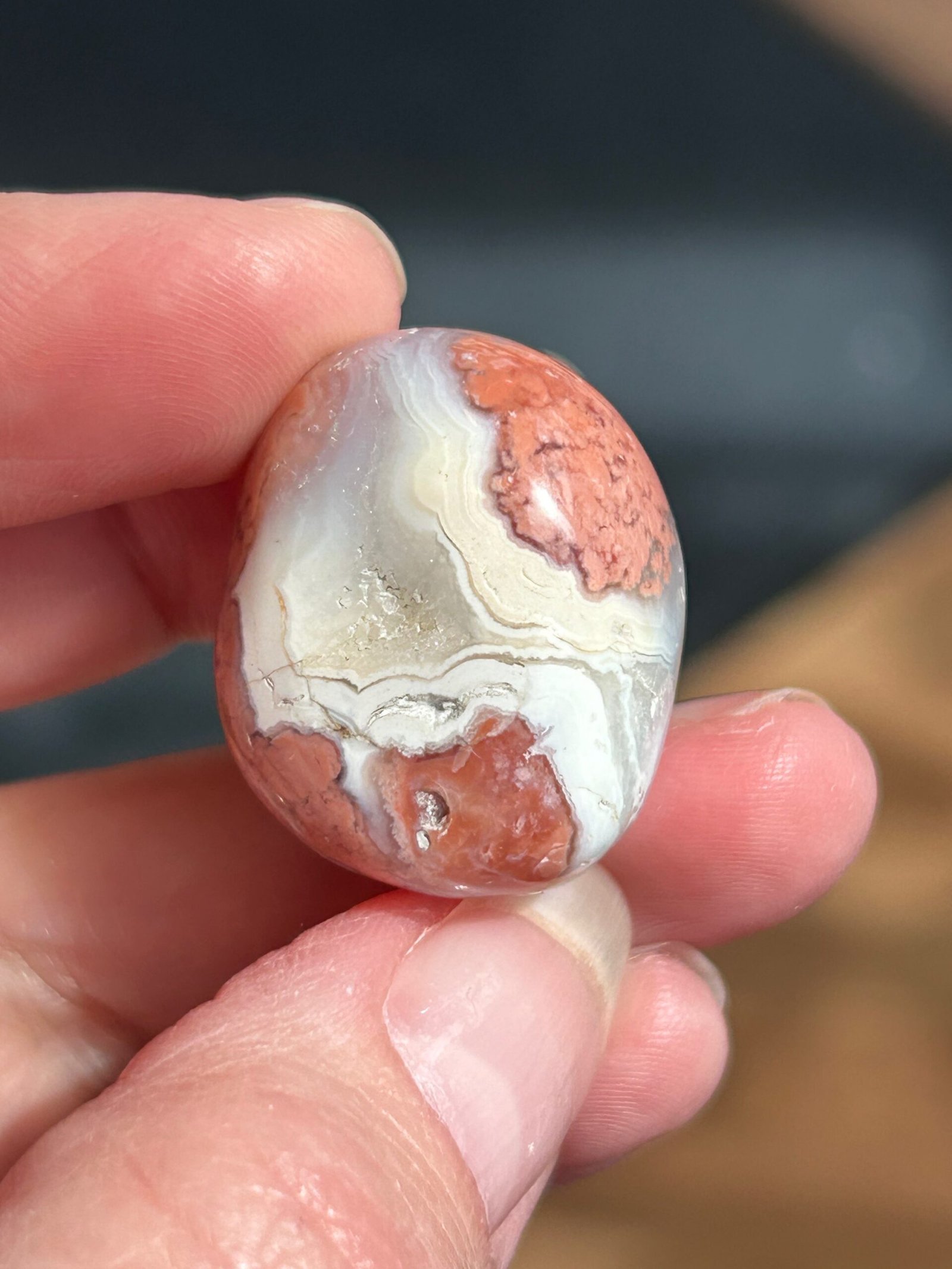 Pink (Cotton Candy) Agate Tumble Stone - Image 2