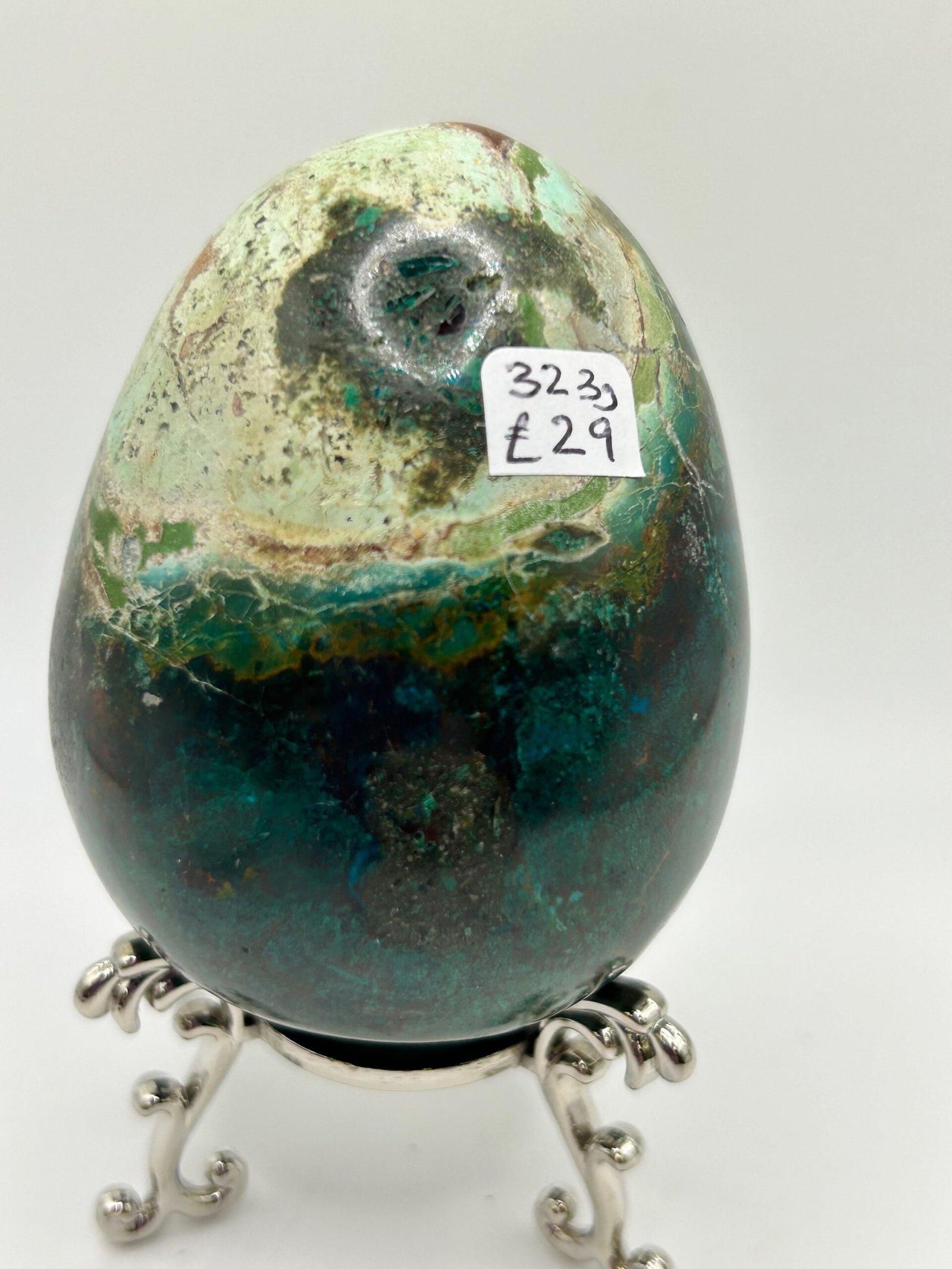 Chrysocolla (with Malachite) Egg - Image 2