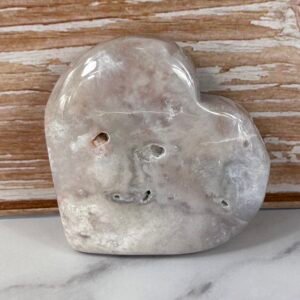 Pink Amethyst Heart Palm Stone