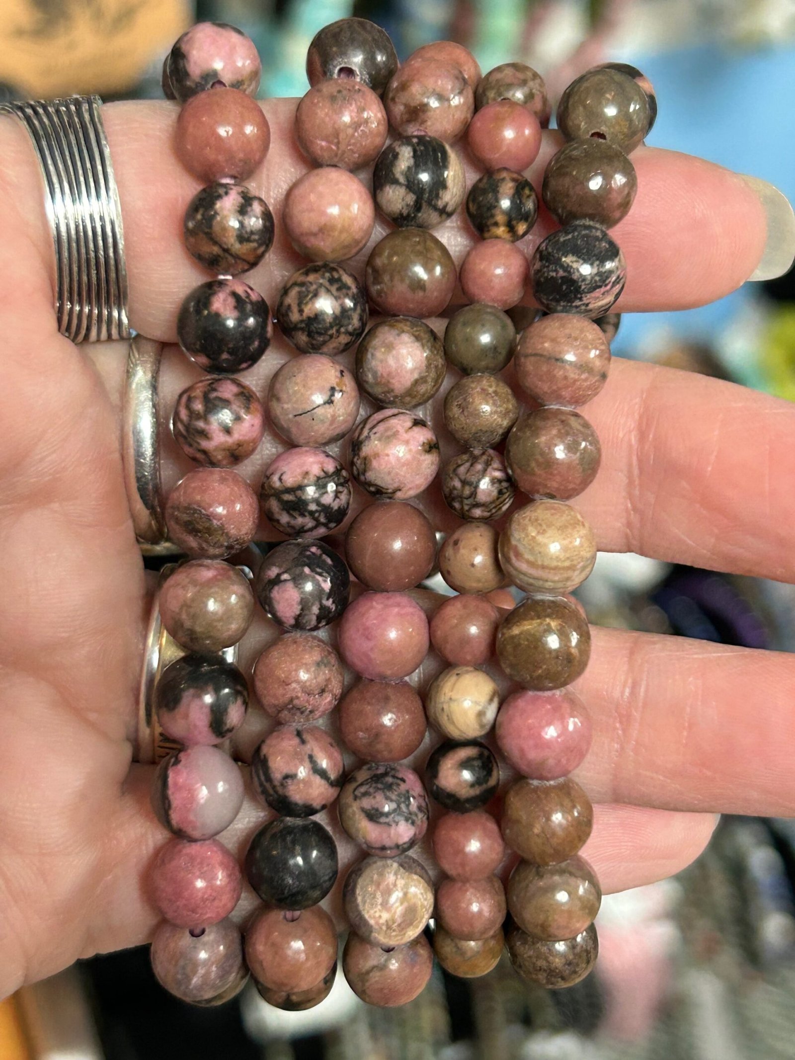 Rhodonite Bead Bracelet - Image 4