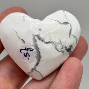 Howlite Heart Palm Stone