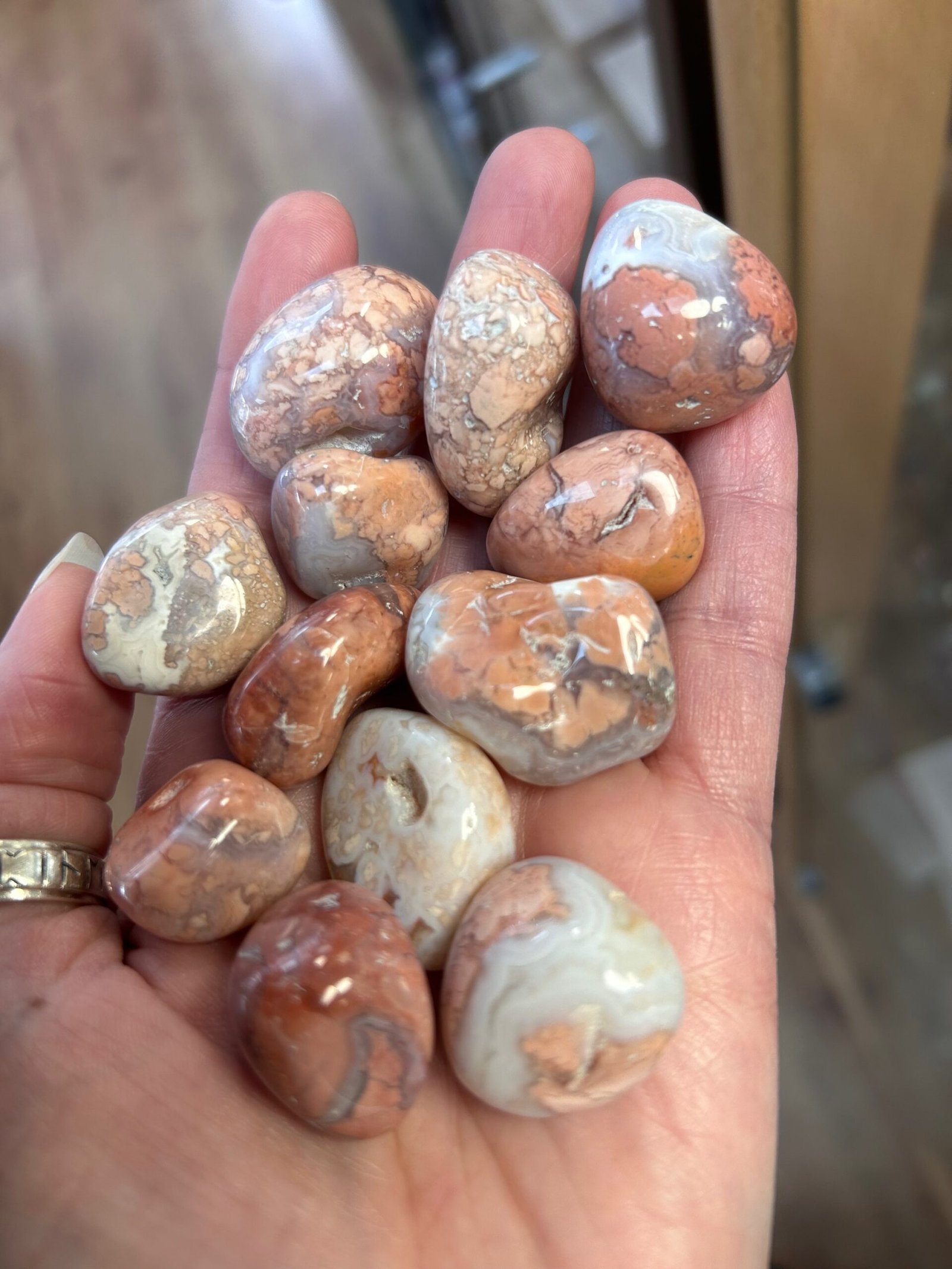 Pink (Cotton Candy) Agate Tumble Stone - Image 4