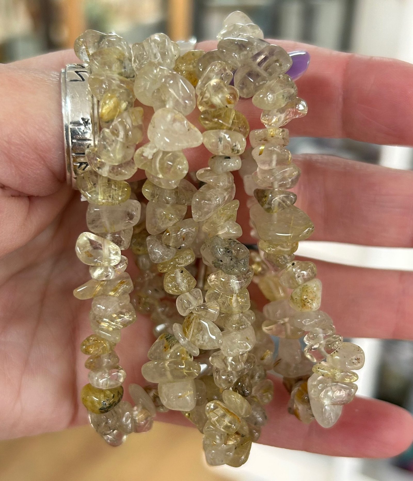 Rutilated Quartz Chipstone Bracelet - Image 2