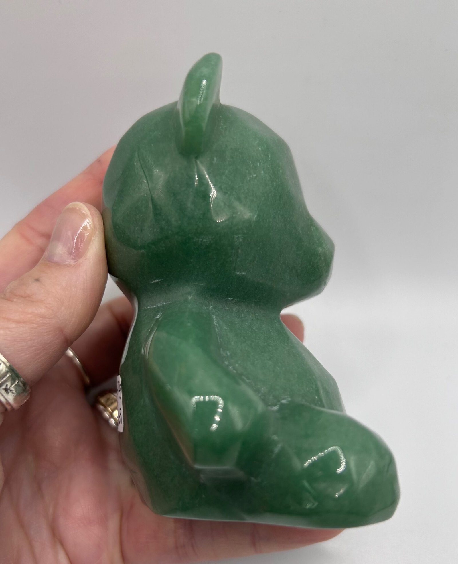 Green Aventurine Geometric Bear Carving - Image 3