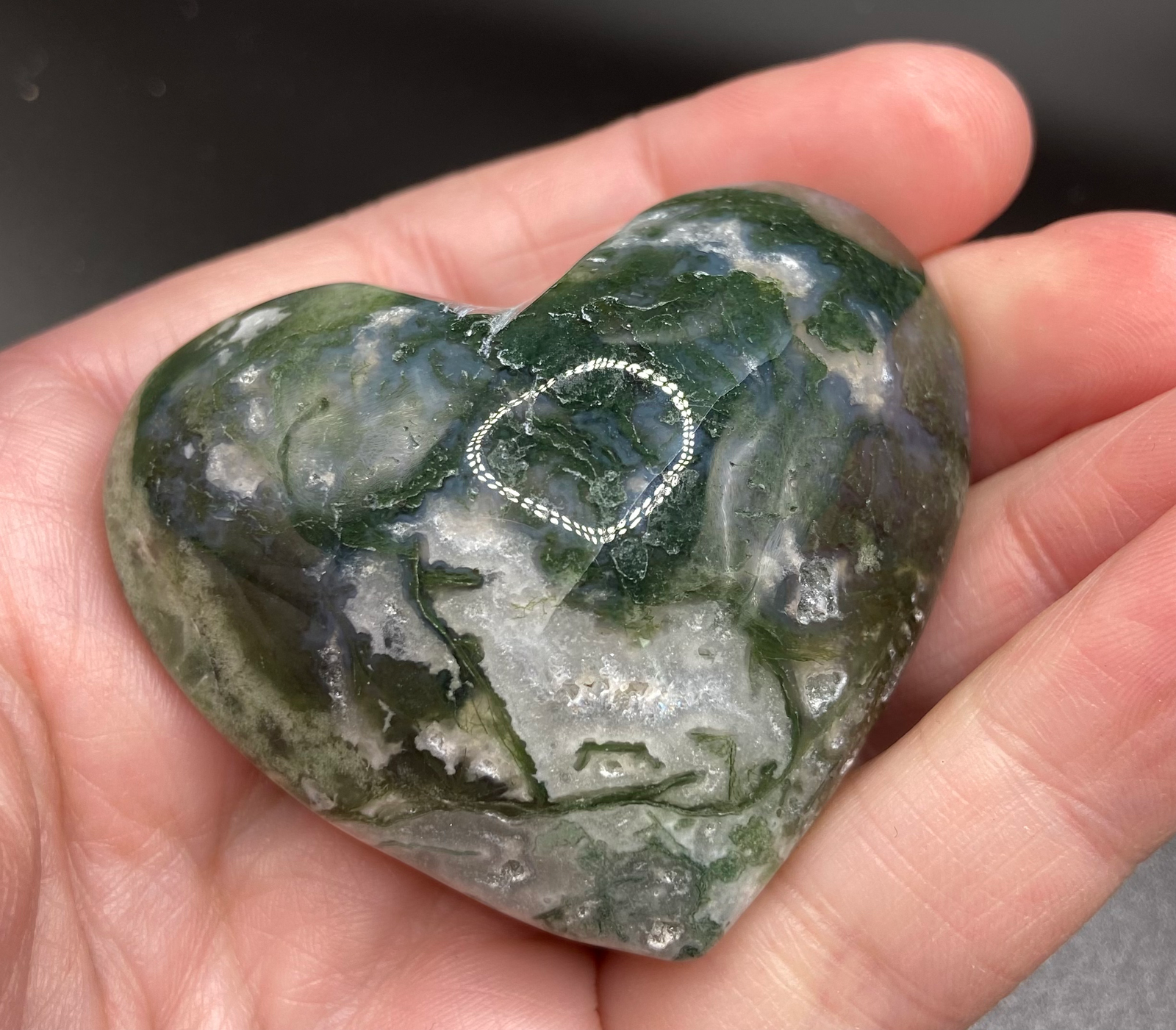 Moss Agate Heart - Image 5