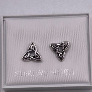 Sterling Silver Triquetra Stud Earrings