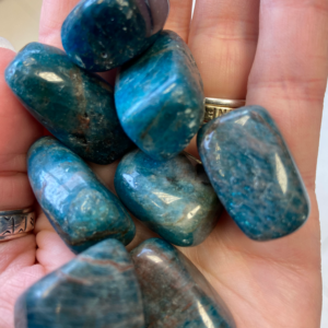 Blue Apatite tumbles