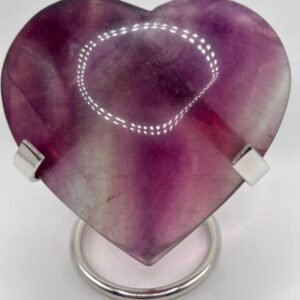 Large Rainbow Fluorite Heart on Stand