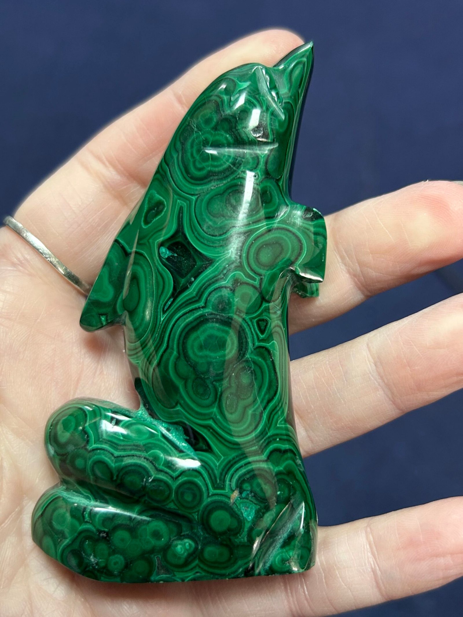 Malachite Dolphin Carving - Image 3