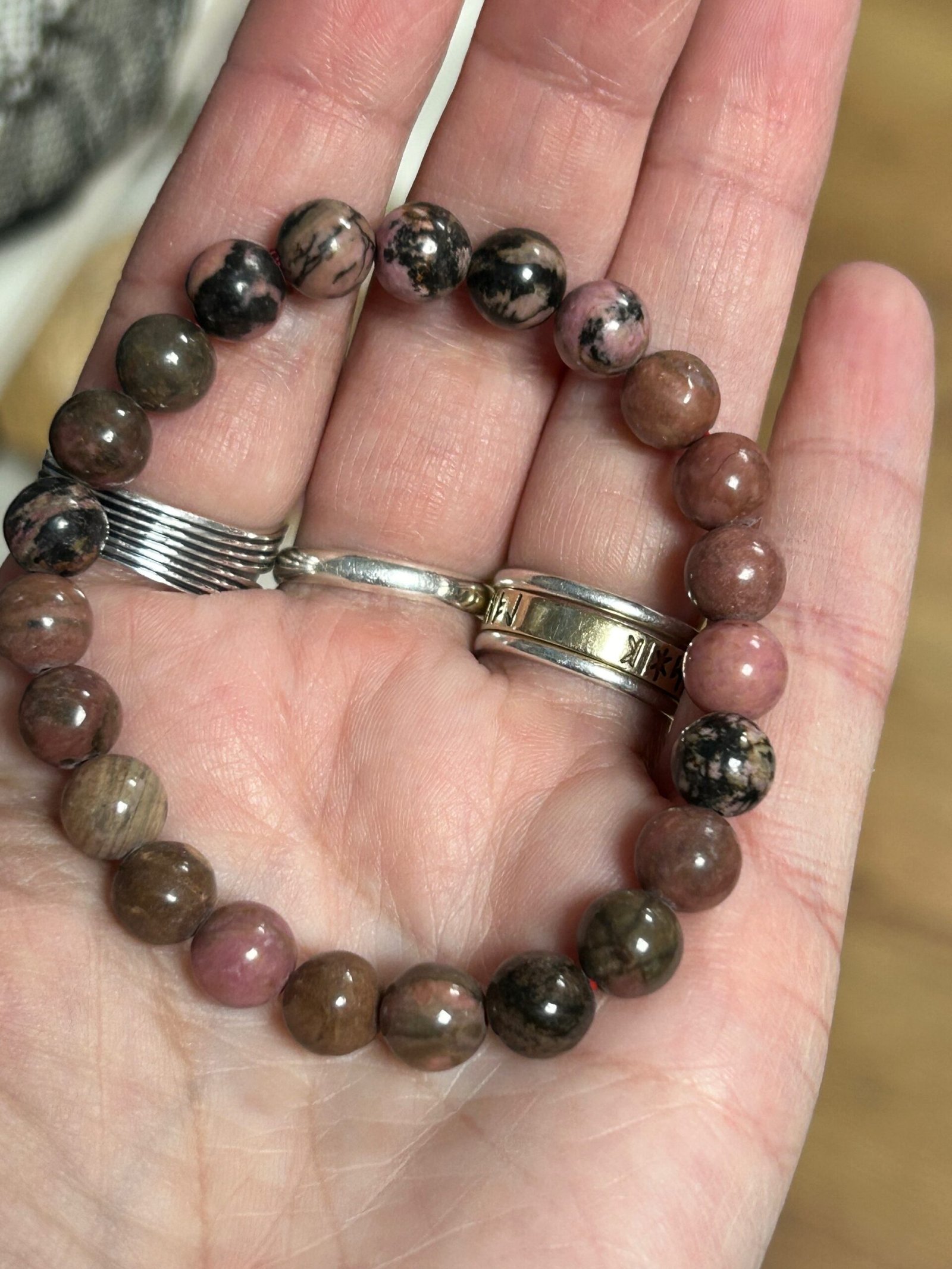 Rhodonite Bead Bracelet - Image 5