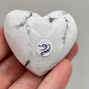 Howlite Heart Palm Stone