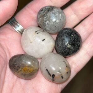 Tourmaline in Quartz Tumble Stone
