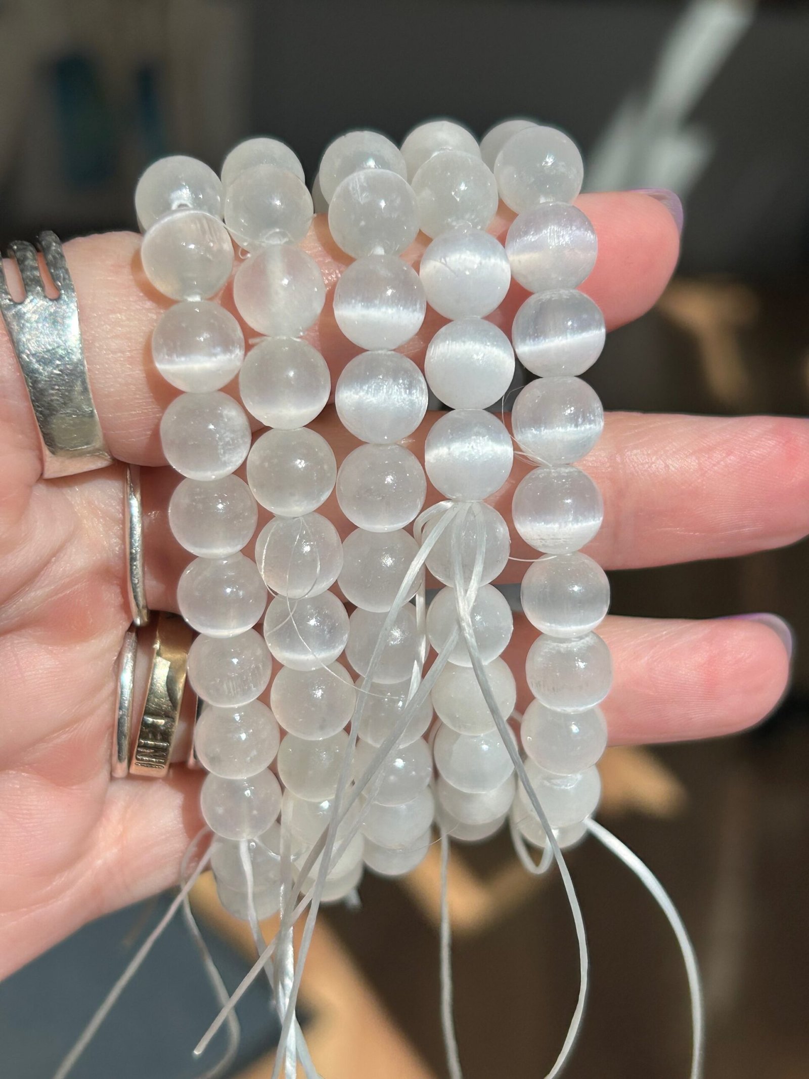 Selenite Bead Bracelet - Image 2