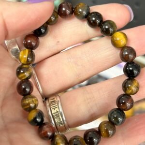 Three colour Tiger Eye Bead Bracelet
