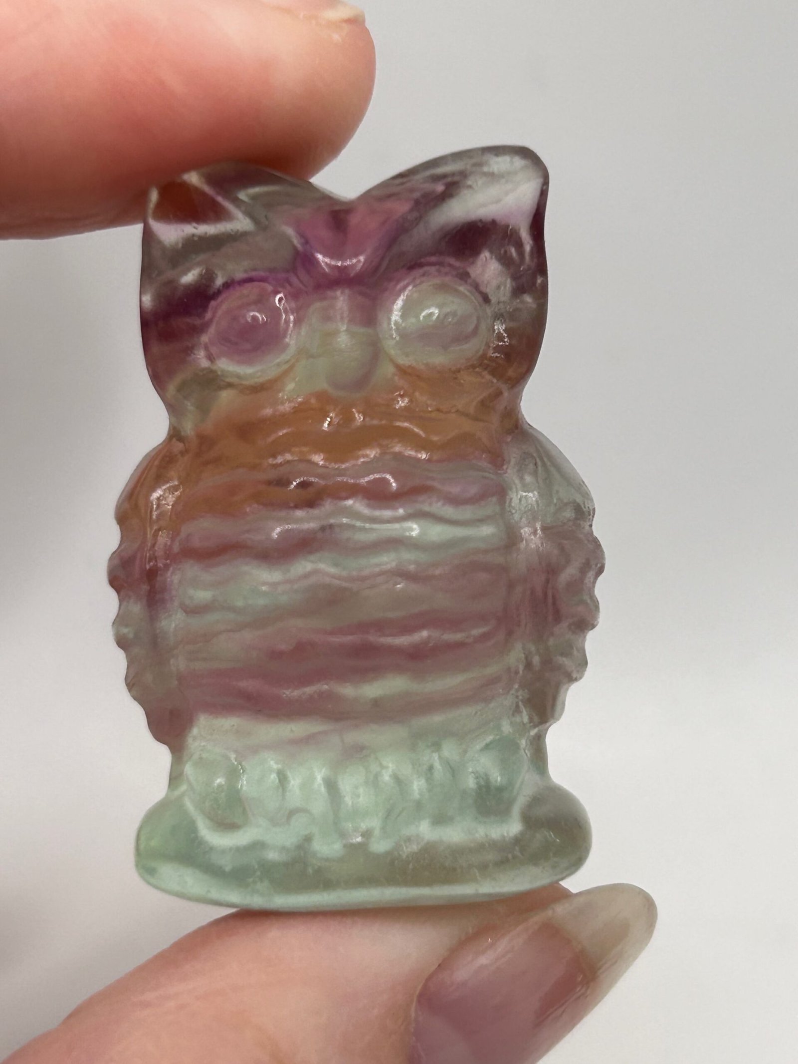 Rainbow Fluorite Owl