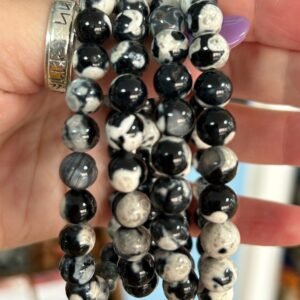 Orca Agate Bead Bracelet