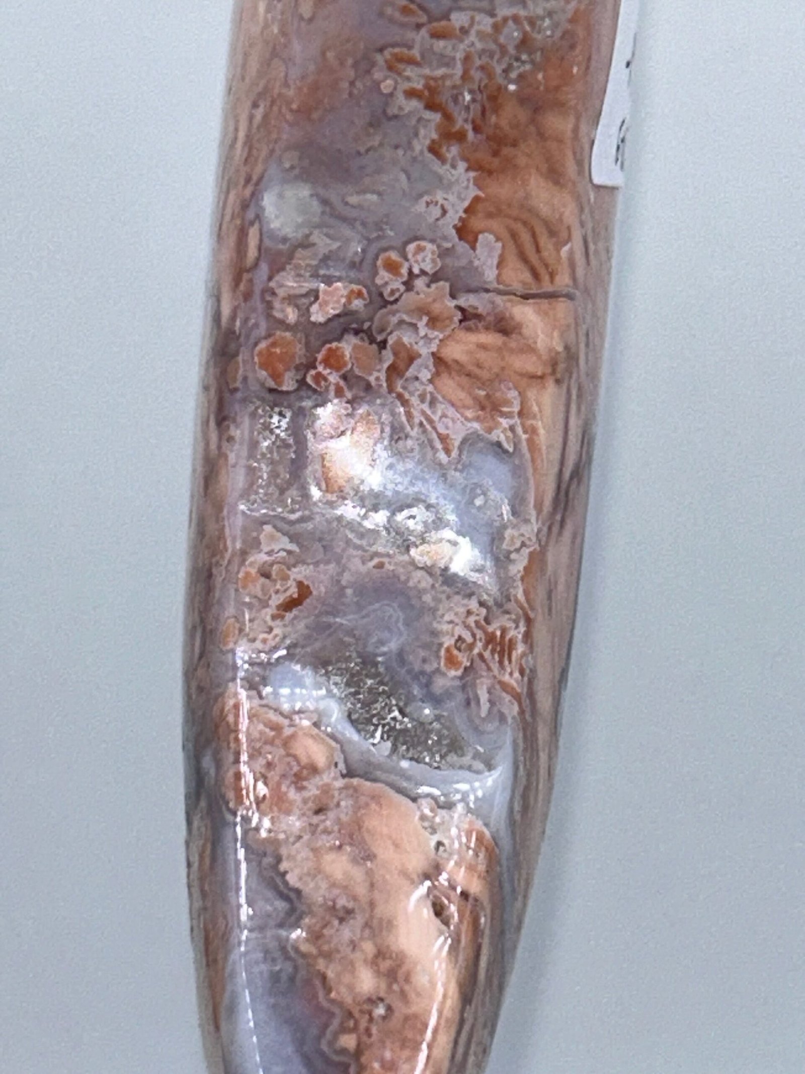 Cotton Candy Agate Crescent Moon on Stand - Image 6