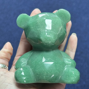 Green Aventurine Geometric Bear Carving