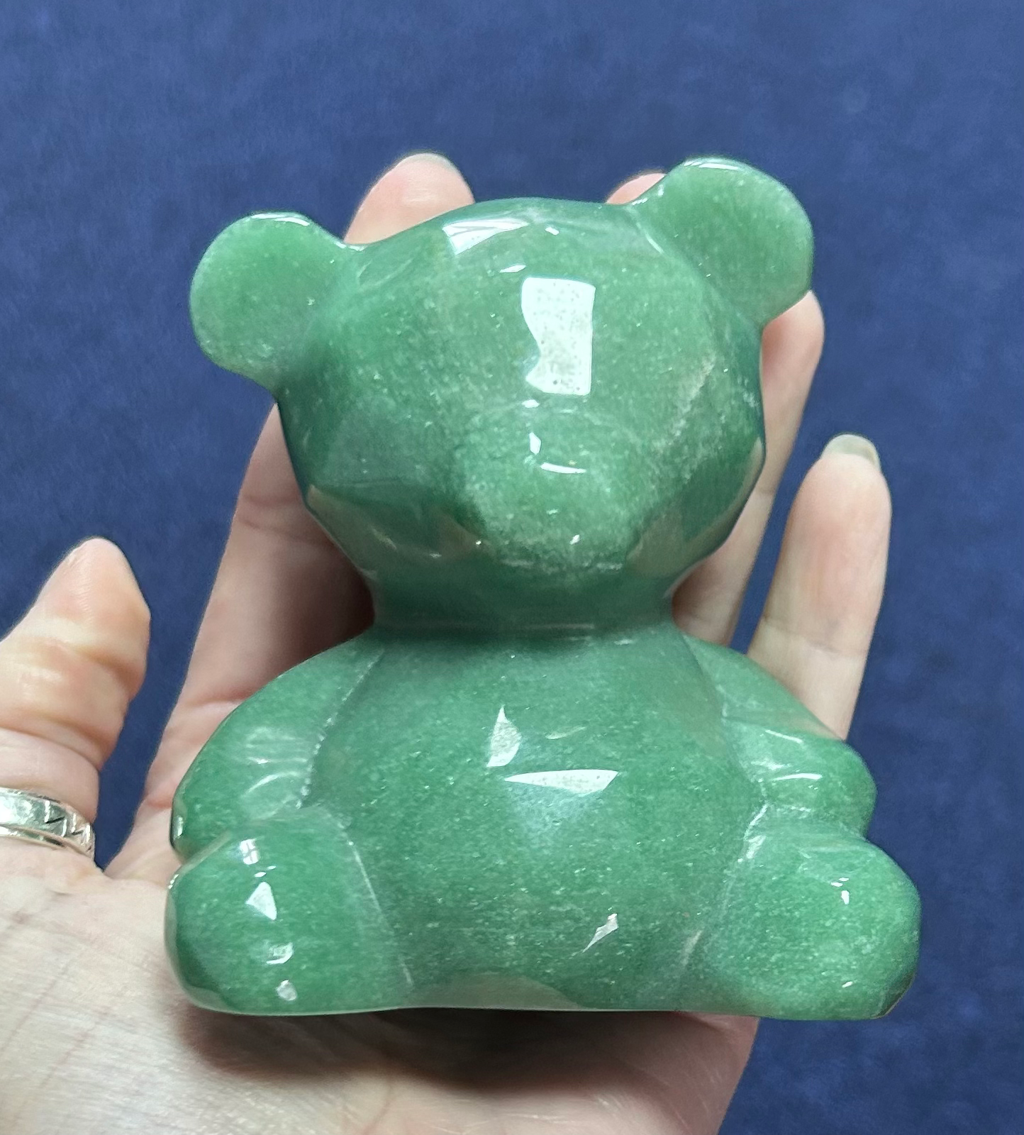 Green Aventurine Geometric Bear Carving