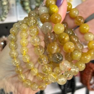 Rutilated Quartz Bead Bracelet