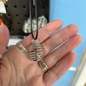 Cage Pendant with black cord chain