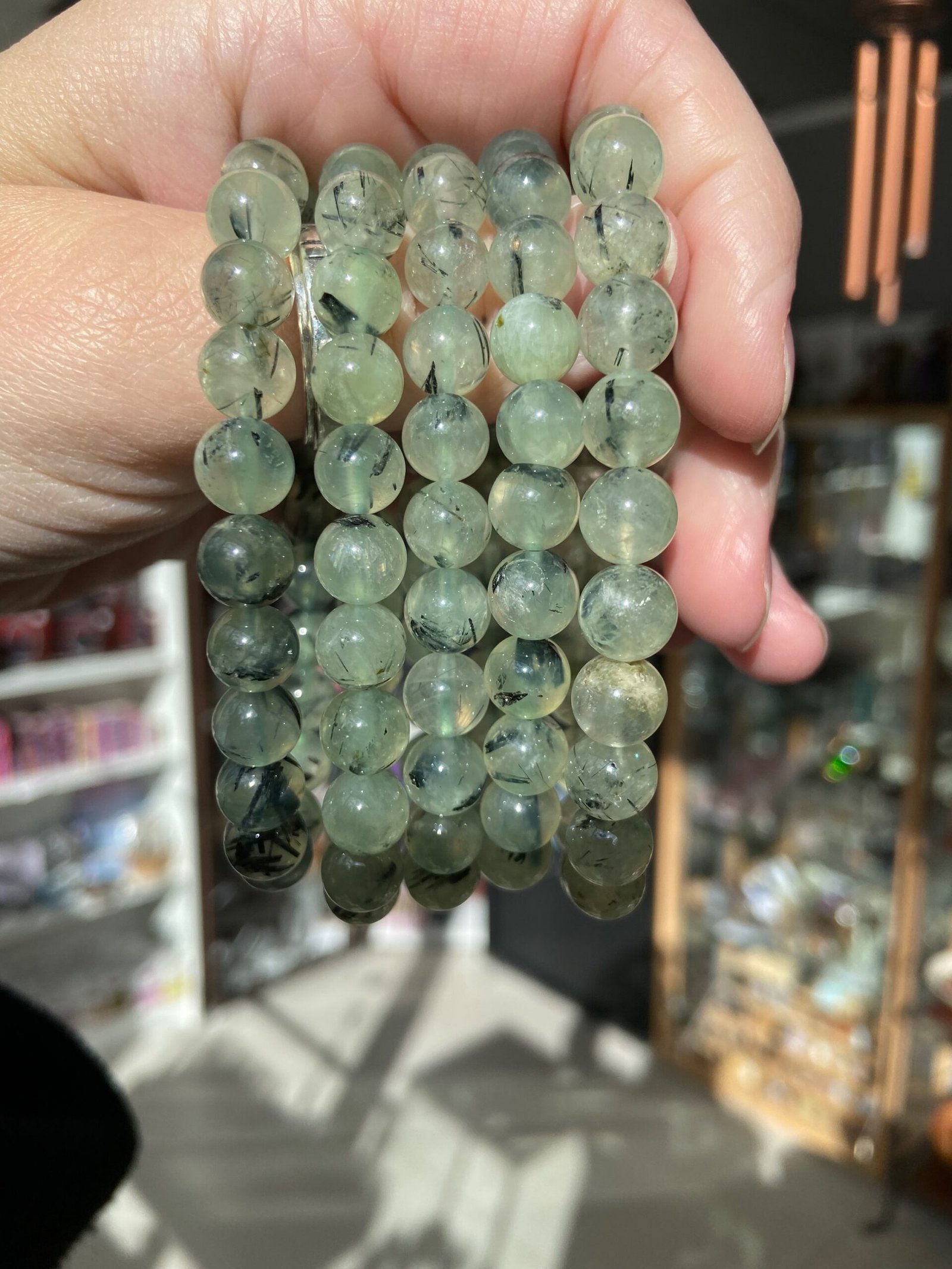 Prehnite Bead Bracelet