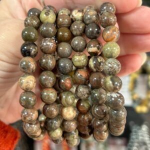 Money Agate 8mm Bead Bracelet