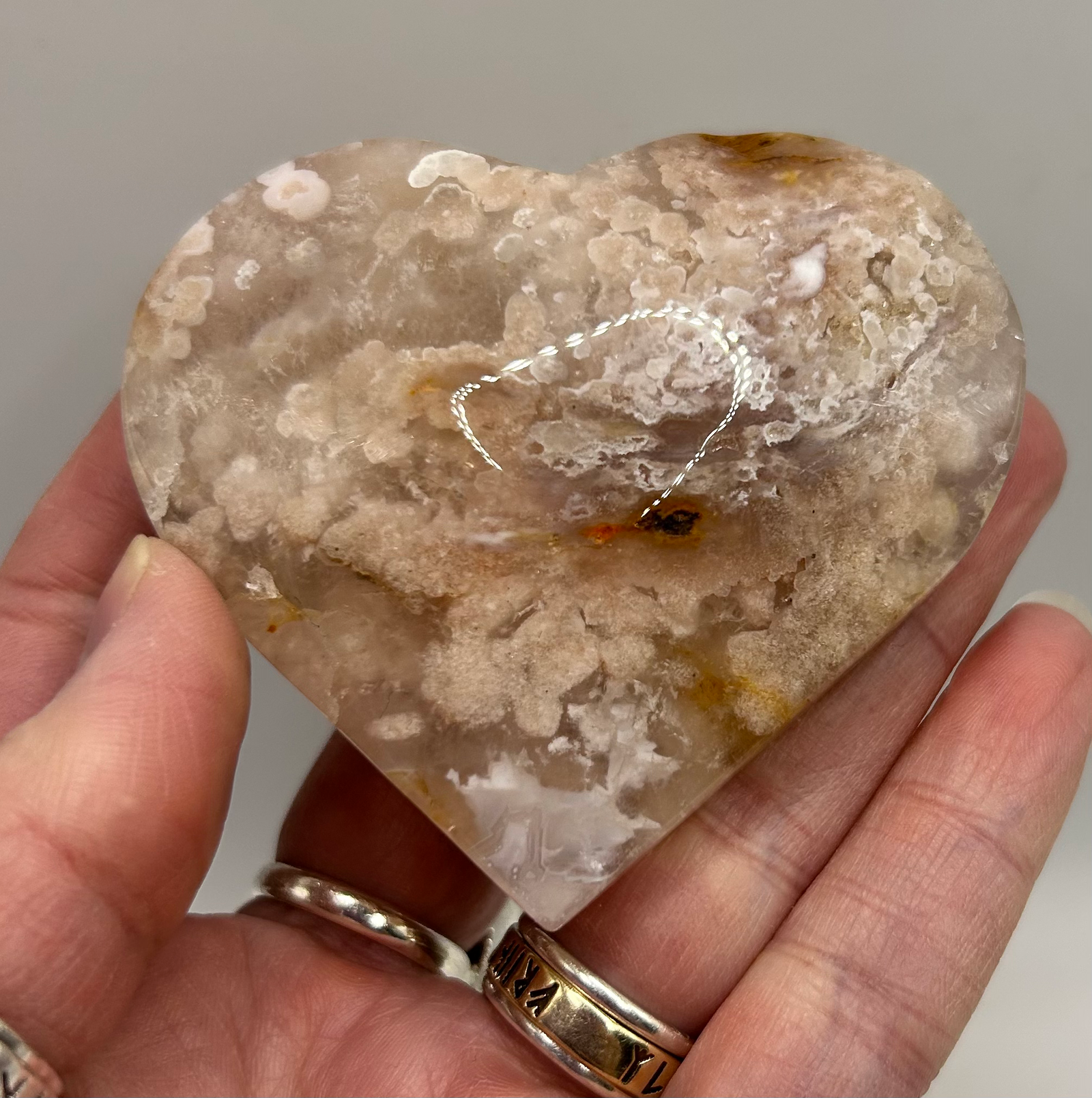 Flower Agate Heart