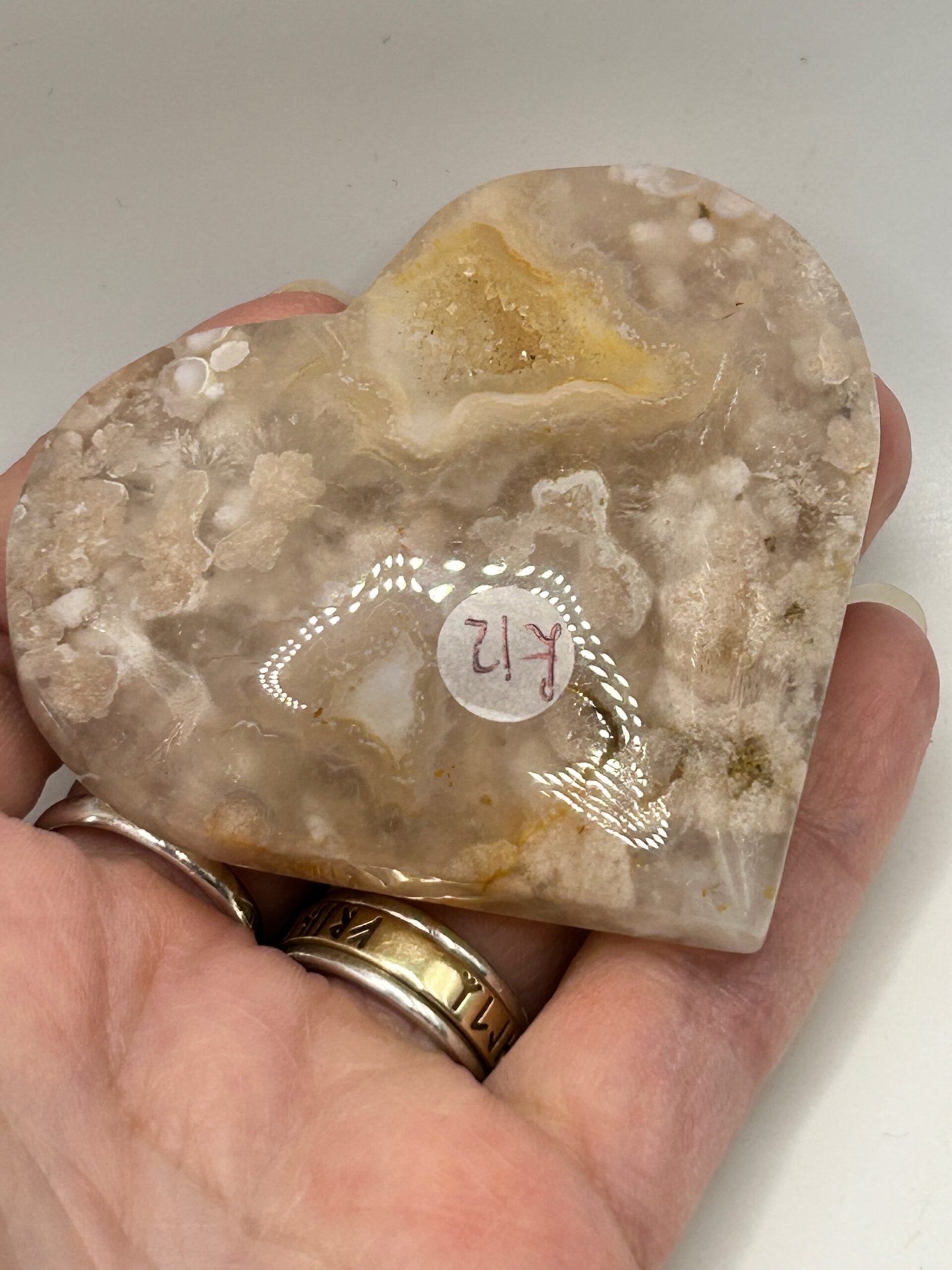 Flower Agate Heart - Image 6